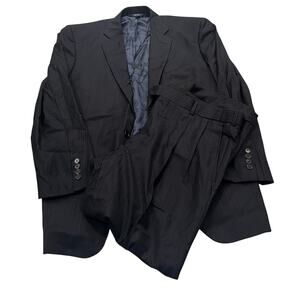 13-36 BROOKS BROTHES 1818 Men's Madison Pin Striped Suit Black Size 43R/38W